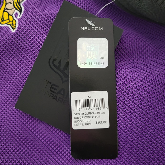 NFL Minnesota Vikings Men’s M 1/4 Zip Pullover Purple Football Waffle Knit NEW - Picture 14 of 16